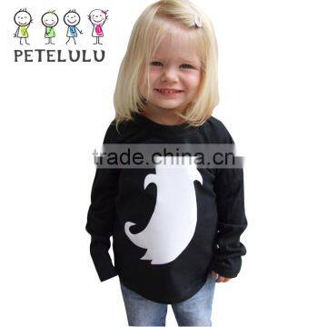 Black Clothes White Ghost Long Sleeves Shirt Kids Halloween Costumes For Kids