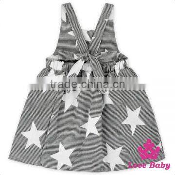Korean Style Baby Girl 3-5 Year Old Star Printed Formal Backless Halter Sleeveless Dress Design Summer Skirt photo-6