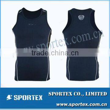 OEM compression gear / sleeveless compression top / customed men's compression shirt