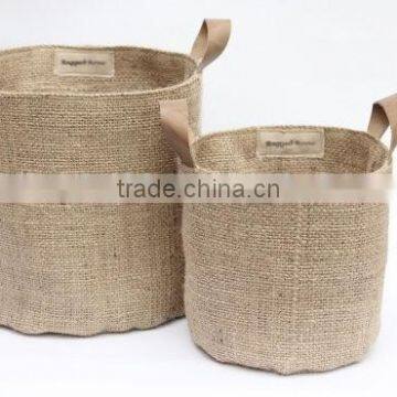 Wholesale Eco Friendly Burlap Storage Basket Bucke photo-3