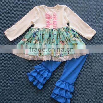 Boutique Carousel Outfit Long Sleeve Wooden Horse Dress Baby Clothing Suit YW-072 photo-3