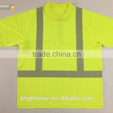 Hi-vis Short Sleeve 3M Tape Reflective Safety ANSI Night Use Protective Polo Shirt photo-5