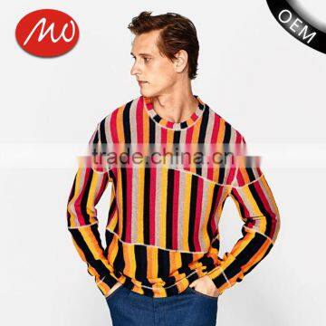 2017 novel bright stripe new pullover mens latest sweater design with high quality