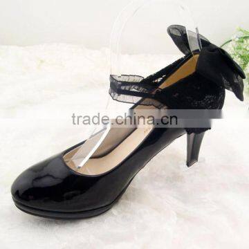 Black Lace and Bowknot Decorative Shoe Ornaments Shoe Lace Clips for Wedding Shoe Accessories photo-2