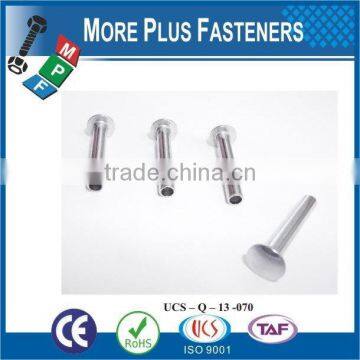 Made in Taiwan high Quality stainless steel flat head semi tubular rivet