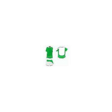 White Green Interlock Polyester Cool Dry Plus Size Soccer Team Uniforms Jerseys And Shorts