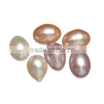 Raw pearls natural half drilled pearl cultured freshwater 7-7.5mm beads