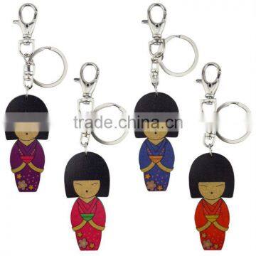 Cheap Japanese Lady Soft PVC Keychain,Custom Soft Rubber Key Rings