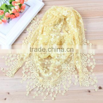 New Stylish Elegant Lace Rose Floral Scarves stitching Scarf for Women's Lady candy colors