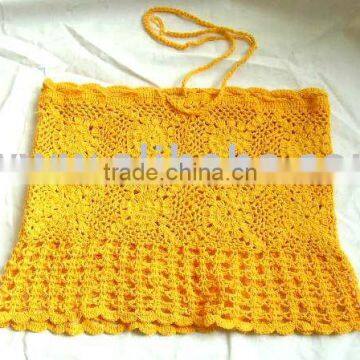 Very Beautiful Crochet Short Skirt Nice designs Golden Yellow Short Skirts hand crochet skirts for women Best quality skirt