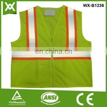 suppliers produce polyester class2 tape high visibility china safety fluo ansi mesh vest