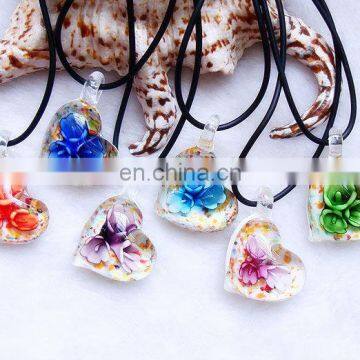 lampwork Glass heart Pendant Necklace CTN1108-5