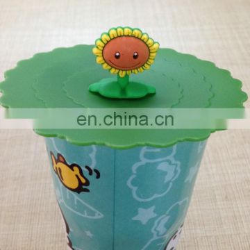 Factory Direct Supply Replaceable Sunflower Design Silicone Sealed Cup Cover