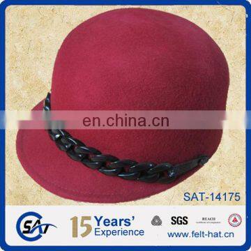 2015 high quality red pure wool felt cap