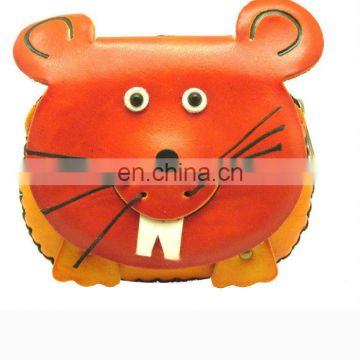 Custom funny animal mouse shaped coin purses wholesale kids soft leather coin purse MCP-0063