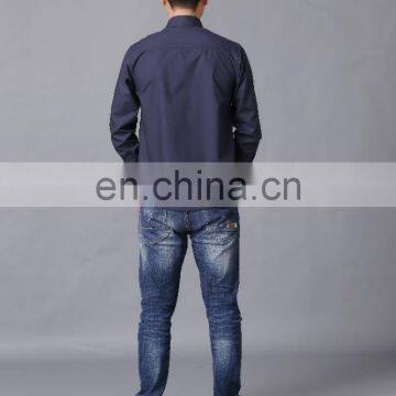 Top Selling Navy Blue Dress Shirt Custom Print Sublimation 2017 Men Shirt photo-3