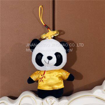 OEM ODM Leather Panda Design Faux Fur Pompom Keychain