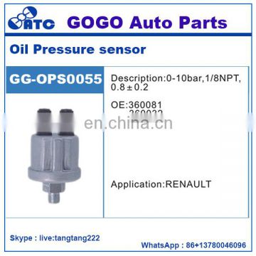 0-10bar 1/8 NPT 0.8+ -0.2 Oil Pressure Sensor for Renault OEM 360081 360032 360001