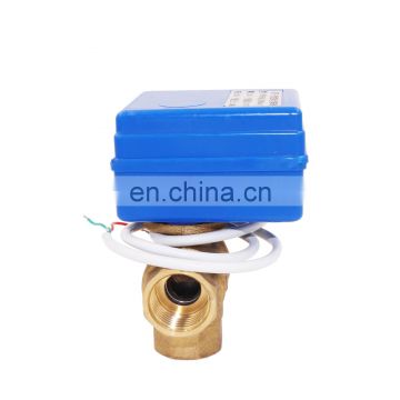 DC3-6V DC12V DN15 3-way electric T-flow valve for mixing-flow equipment