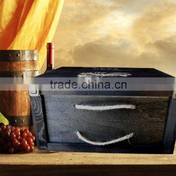 Custom Laser Logo and Color 6 Bottle Antique Wooden Wine Boxes for Sale photo-2