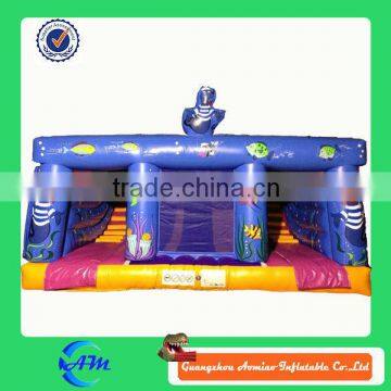 seal world inflatable bouncy castle with slide inside inflatable combo
