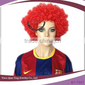 Cheap curly red fans short afro wigs for sale