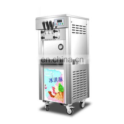 Small Business Commercial Soft Ice Cream Machine 3-Flavor Frozen Ice Cream With Pre-Cooling System