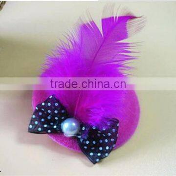 2016 suede fancy mini feather hats for pet