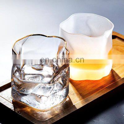 Wholesale fancy design custom hand blown bar color glass wine cups