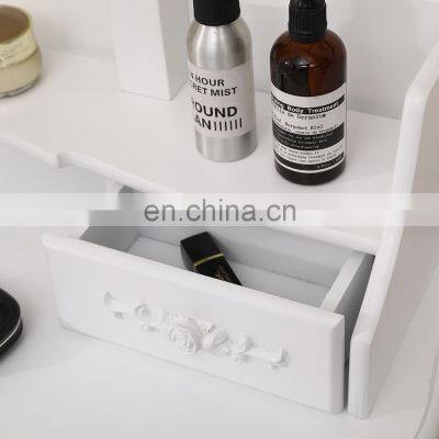 Bedroom Vanity Dresser Light Wood Dressing Table With With 10 Led Bulbs photo-4