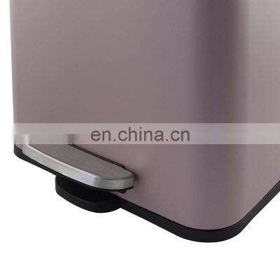 Rectangle Stainless Steel Strong Pedal Indoor Garbage Waste Bin Soft Close Kitchen Cabinet Trash Can photo-3