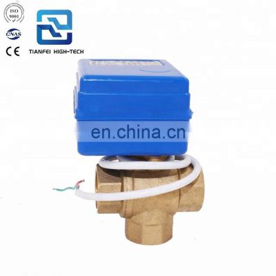 CWX-20P T-type L-type vertical type dn15 dn20 brass 3 way electric actuated ball valve