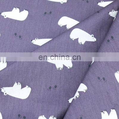Kindergarten Baby Cotton Quilt Cover Bed Sheet Pillowcase Fabric Wholesale Cartoon Polar Bear Print Fabric photo-5