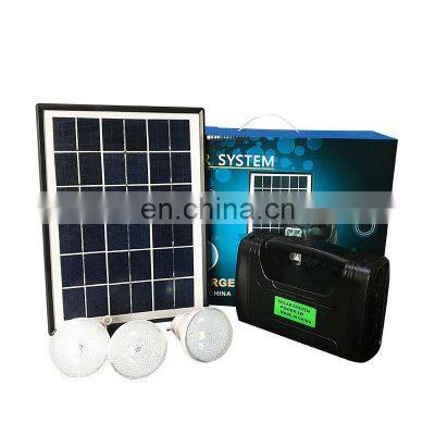 With Solar Panel LED Light Bulb Ports Portable Home System Light Kit USB Solar Lighting System