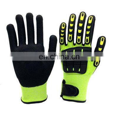 13Gauge Knitted Level 5 Cut Safety Gloves TPR High Impact Protective Gloves for Oilfield, Mining