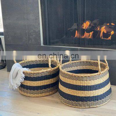 Hot Sale Seagrass Storage Baskets Decor Woven Nesting Floor Baskets Wholesale