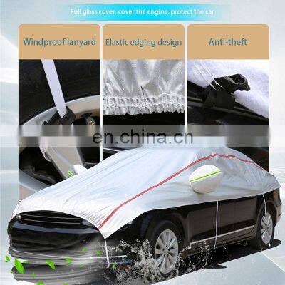 Universal Half Car Cover Waterproof Outdoor Cover Oxford Sun Rain Uv Protection Dustproof Snowproof Car Body Cover for SUV Sedan photo-5