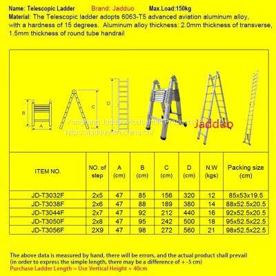 Full Aluminum 2 In 1 Telescopic Ladder