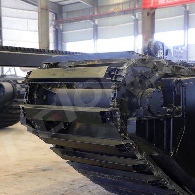 Construction Equipment Amphibious Excavator With Pontoon Undercarriage