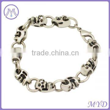 Fashion Stainelss Steel Skull Bracelet in Antique Silver Color photo-4