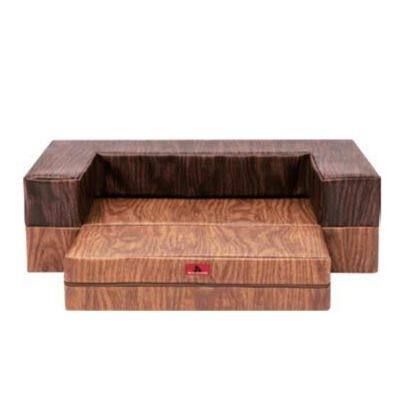 Wood-grain Style Foldable Sofa Bed photo-4