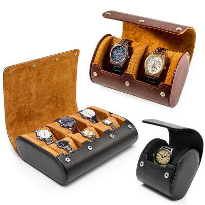 Wholesale 1 2 3 Slot Wristwatch Travel Case Caja Para Reloj Custom Portable Luxury Leather Watch Roll Holder Boxes Cases for Men photo-3