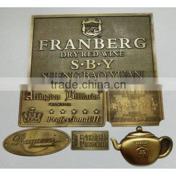 bronze plated nameplate with punch fixed way