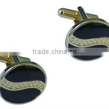 Metal Black Enamel Cuff Links