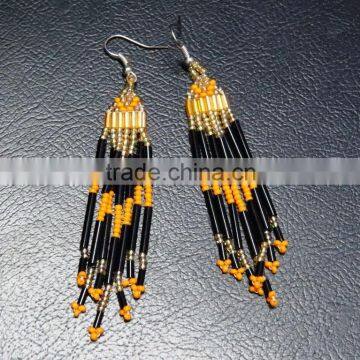 Designer Traditional Rajasthani Glass Bead Work Jewelery Earrings