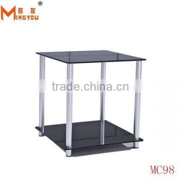 Best Selling Cheap Stainless Legs Glass Side Table photo-2
