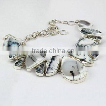 Beautiful Style Dandritic Opal Silver Necklace, Silver Jewelry Wholesaler, Handmade Silver Jewelry photo-4