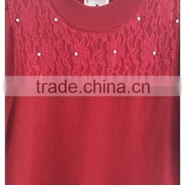 Decent Little Turtle Neck Knitting Wear Short-sleeve Lace Pullover photo-3