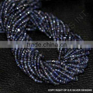 Iolite faceted rondelle beads, semi precious beads