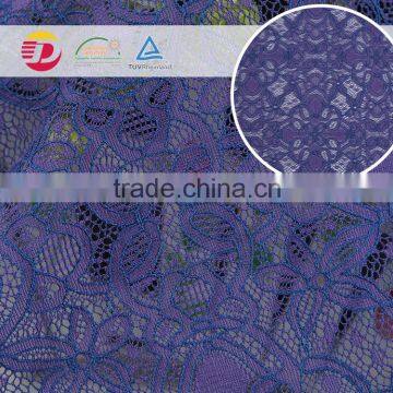 Popular Pattern 160gsm High Quality Violet Elegant Tulle Lace Fabric photo-6